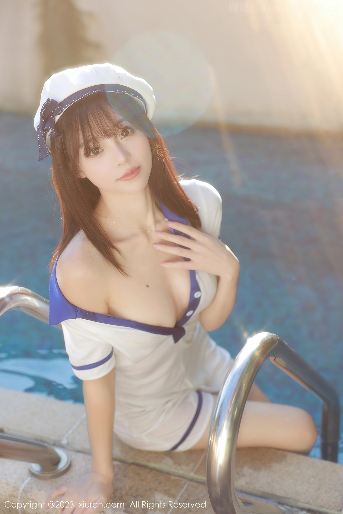 图片[5]-[XiuRen秀人网]2023.05.06 NO.6686 佘贝拉Bella 白色连体短袖制服性感私房写真集-秀人网官方网站